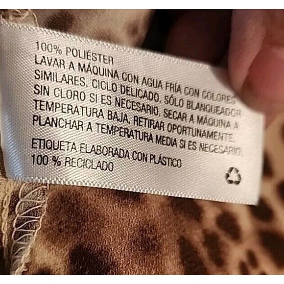 A New Day Animal Print Dress Large Midi V-Neck Pleated Flowy - Picture 6 of 8